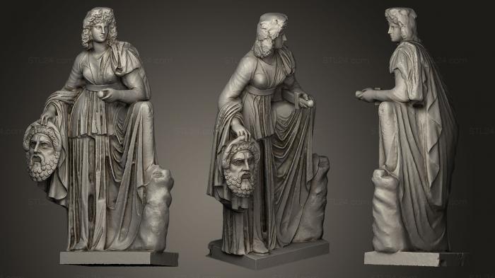 Статуи античные и исторические (Мельпомена, STKA_0920) 3D модель для ЧПУ станка